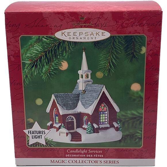 Hallmark 2001 CANDLELIGHT SERVICES #4 Magic Light Collector's Series Ornament - Picture 1 of 8